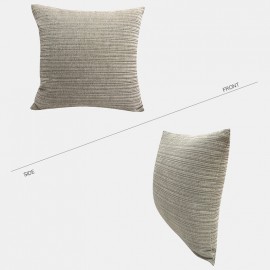 Plain Simple Thick Chenille Texture Stripe Sofa Living Room Bedroom Square Pillow Back Cushion Cover