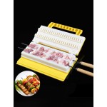 Portable Multi-functional Single/Double Row BBQ Meat Skewer Kitchen Meat String Device Barbecue String Tool BBQ Plate Stick Grill Mat BBQ Accessories