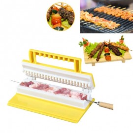 Portable Multi-functional Single/Double Row BBQ Meat Skewer Kitchen Meat String Device Barbecue String Tool BBQ Plate Stick Grill Mat BBQ Accessories