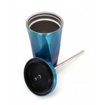 Portable Travel Mug Stainless Steel Coffee Ice Cup With Stainless Steel Drinking Straw