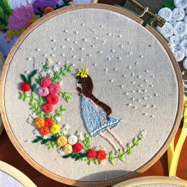 Princess Printed European DIY Embroidery Kits Handmade Art Sewing Kitting Package Home Art Decor