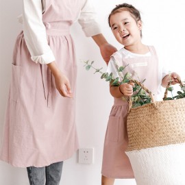 Pure Washed Cotton Parent-child Apron Cotton And Linen Painting Dinner Kindergarten Children Anti-fouling Cute Apron Smock