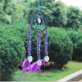 Purple Feather Dream Catcher Handmade Window Wall Hanging Car Decor Oranments Craft