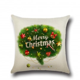 Retro Cartoon Christmas Santa Printed Throw Pillow Cases Home Sofa Cushion Cover Christmas Decor