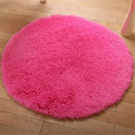 Round Fluffy Rugs Anti-Skid Shaggy Area Rug Room Home Bedroom Carpet Floor Mat