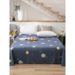 Small Fresh Pure Cotton Planets Print Bedroom Single Sheets