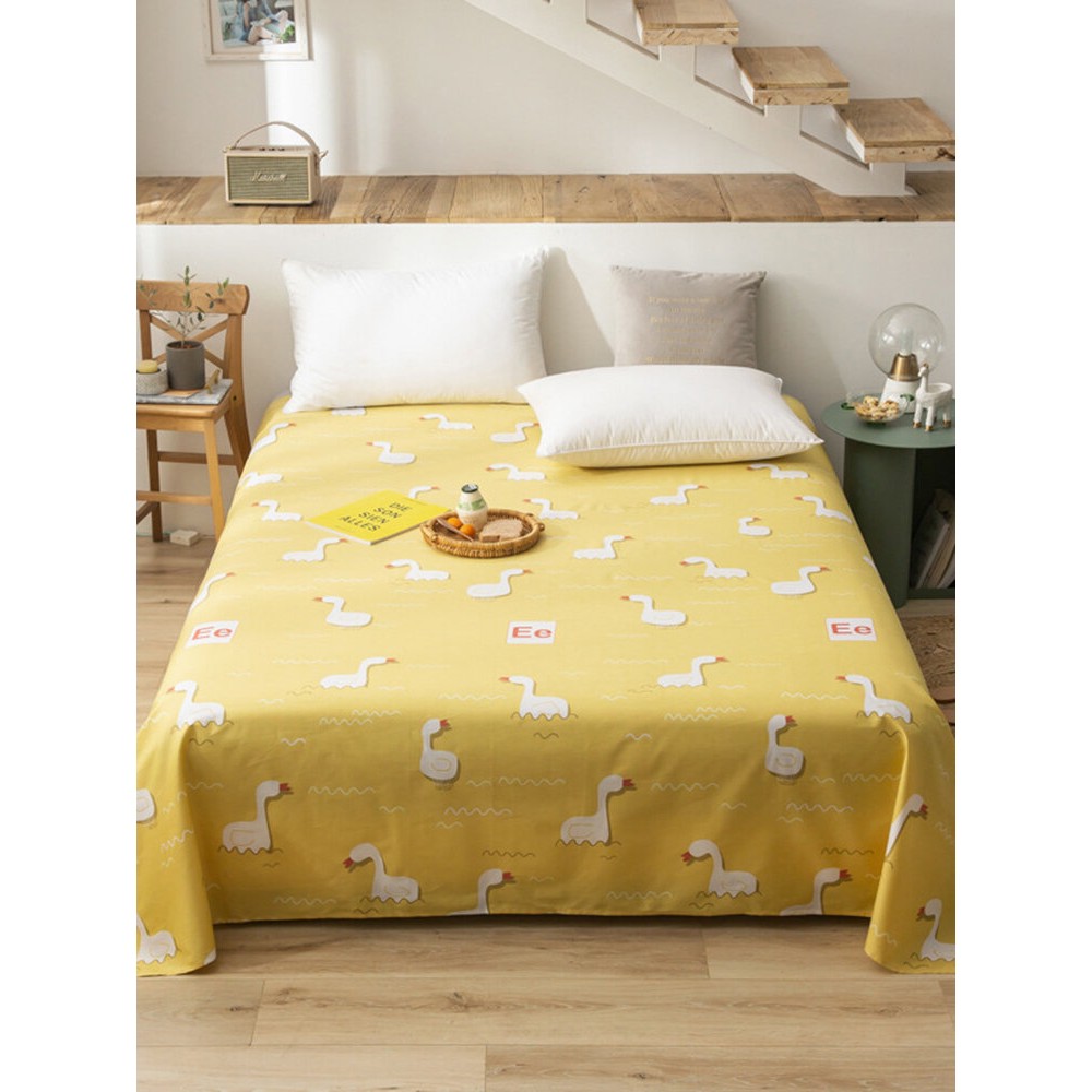 Small Fresh Pure Cotton Print Sheets Bedding Bedroom Cartoons Duck Single Double Sheets