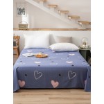 Small Fresh Pure Cotton Print Sheets Bedroom Soft Lightweight Heart-Shape Single Double Sheets