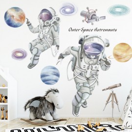 Space Theme Astronaut Wall Sticker Dormitory Living Room Wall Decor Self-Adhesive Bedroom 3D Decoration