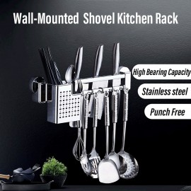 Stainless Steel Kitchen Racks Seamless Wall Hanging Chopsticks Kitchenware Combination Storage Rack