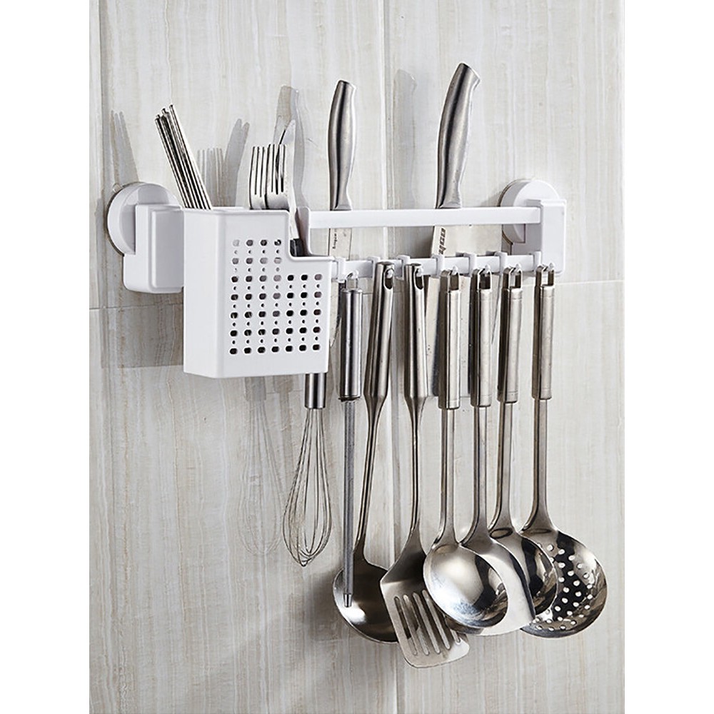 Stainless Steel Kitchen Racks Seamless Wall Hanging Chopsticks Kitchenware Combination Storage Rack