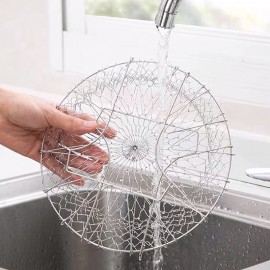 Stainless Steel telescopic Folding Round Fried Basket Fries Mesh Drain Filter Drain Basket