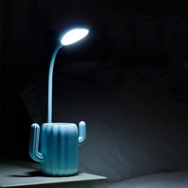 USB Charging Cactus Desk Table Lamp Touch LED Eye Protection Night Light Pen Holder Light