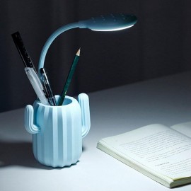 USB Charging Cactus Desk Table Lamp Touch LED Eye Protection Night Light Pen Holder Light