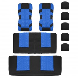 Universal 9PCS Full Set  Auto Seat Covers Tyre Track Embossed Car Seat Cover For Car Truck SUV Van 4 Colors Durable Polyester Material