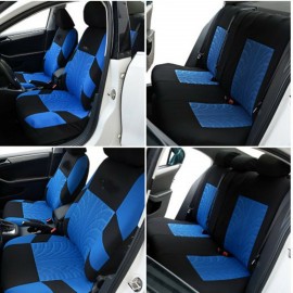 Universal 9PCS Full Set  Auto Seat Covers Tyre Track Embossed Car Seat Cover For Car Truck SUV Van 4 Colors Durable Polyester Material