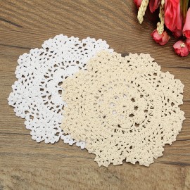 Vintage Style Cotton Placemat Yarn Hand Crochet Lace Doily