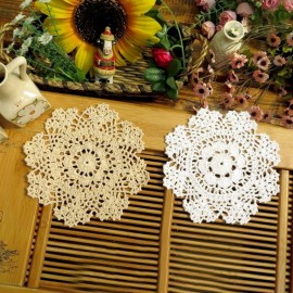 Vintage Style Cotton Placemat Yarn Hand Crochet Lace Doily