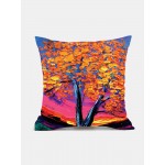 Vintage Tree Pattern Linen Cushion Cover Home Sofa Art Decor Throw Pillowcase