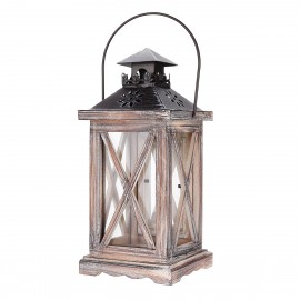 Vintage Wooden Candle Holder Lantern Wedding Desk Hanging Decor