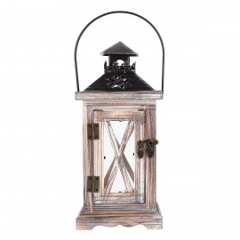 Vintage Wooden Candle Holder Lantern Wedding Desk Hanging Decor