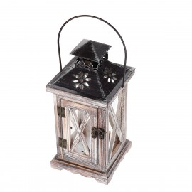 Vintage Wooden Candle Holder Lantern Wedding Desk Hanging Decor