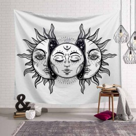 Wall Hanging Moon And Sun Mandala Tapestry Bohemian Bedspread Decoration