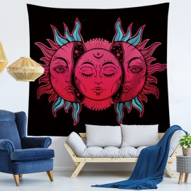 Wall Hanging Moon And Sun Mandala Tapestry Bohemian Bedspread Decoration