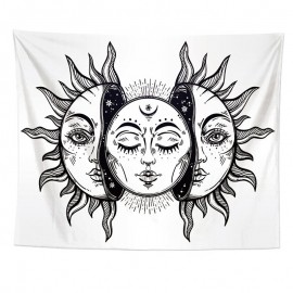 Wall Hanging Moon And Sun Mandala Tapestry Bohemian Bedspread Decoration