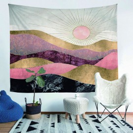 Wall Hanging Mountain Painting Forest Tree Hanging Cloth Sunset Natural Landscape Tapestry