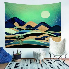 Wall Hanging Mountain Painting Forest Tree Hanging Cloth Sunset Natural Landscape Tapestry