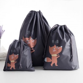 Waterproof Cartoon Animal Print Storage Bag Clothing Toy Drawstring Storage Bag