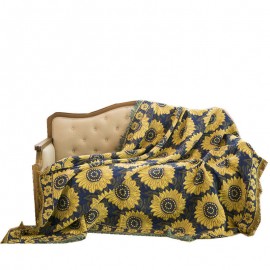 Western-Style Sunflower Sofa Cover Thickened Linen Summer Simple Modern Cloth Non-Slip Dustproof Cover